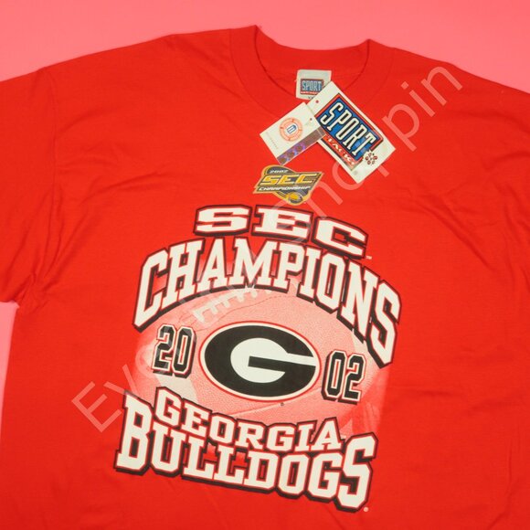 Vinttage Georgia Bulldogs Shirt Mens 2XL Red 2002 SEC Champions Tee Graphic New - Picture 1 of 6